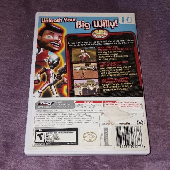 Nintendo Wii Destroy All Humans Big Willy Unleashed Twisted Adventure Game - Picture 2 of 2